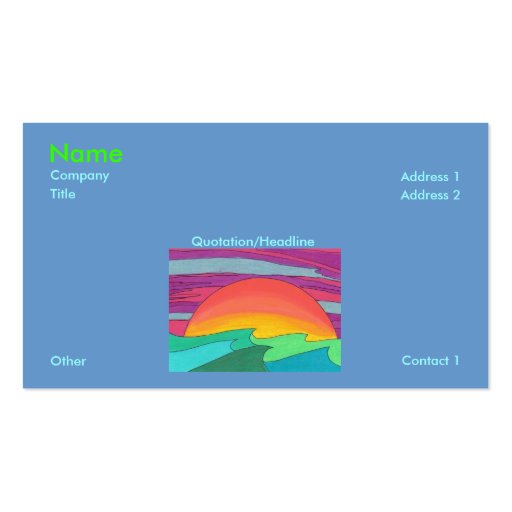 Sun Streaked Sky Business Card Template (front side)