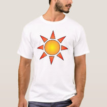 sun, t-shirt, summer, spring, sunny, bright, orange, yellow, moon, stars, Shirt with custom graphic design