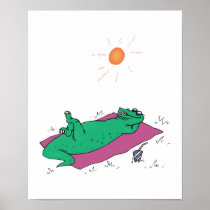 sun tanning crocodile print