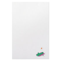 sun tanning crocodile personalized stationery