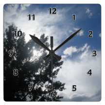 Sun Through The Clouds Square Wall Clock