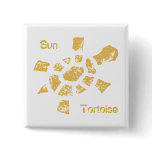 Sun Tortoise Square Button
