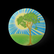 sun & tree Button buttons