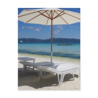 sun umbrella relax postcard