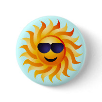 SUN WITH SHADES ON buttons by dgpaulart SUN WITH SHADES ON buttons