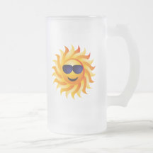 SUN WITH SHADES ON COFFEE MUG