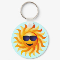 SUN WITH SHADES ON keychains by dgpaulart SUN WITH SHADES ON keychains