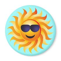 SUN WITH SHADES ON MAGNET