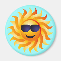 SUN WITH SHADES ON MAGNET