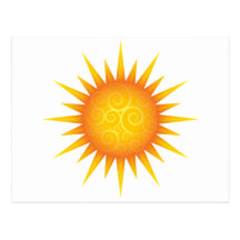 Sun with swirls post card