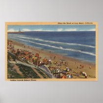 Sunbathers Looking Towards Belmont Shores Poster