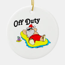 Sunbathing Santa Claus Christmas Ornaments
