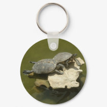 Sunbathing turtles keychains