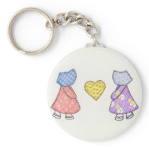 Sunbonnet Sue Quilting Motif Drawing Key Chain