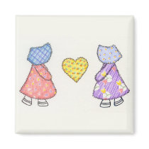 Sunbonnet Sue Quilting Motif Drawing Fridge Magnet