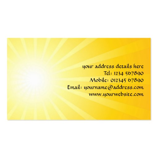 Sunburst Business Card (back side)