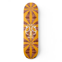 Sunburst Stripe Orange Pixipig Skateboard 3
