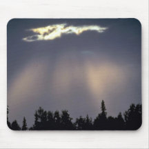Sunburst through rain clouds, Alaska Mousepads