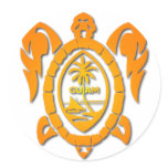 sunburst turtle round sticker