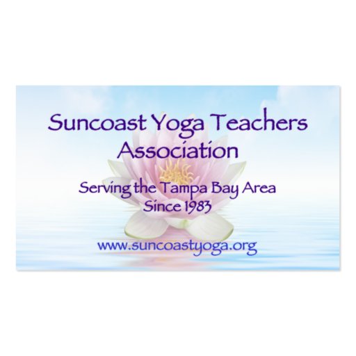 Suncoast Yoga Teachers Association Business Cards (front side)