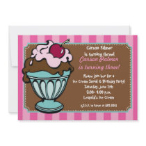 Sundae Shoppe Stripes Invite