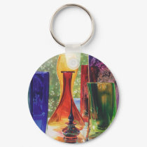 "Sundance" Art Glass Watercolor Painting keychains