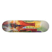 "Sundance" Art Glass Watercolor Painting Skateboard