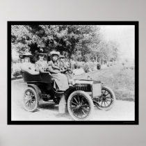 Sunday Automobile Drive 1907 Poster