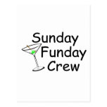 Sunday Funday Crew Martini Post Card