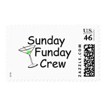 Sunday Funday Crew Martini Postage Stamps