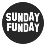 Sunday Funday Round Stickers
