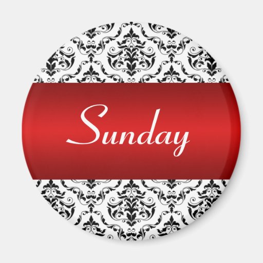 Sunday Red - Damask Magnet