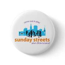Sunday Streets Pin buttons by ShapeUpSF Sunday Streets Pin buttons