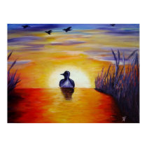 Sundown at the Lake Posters