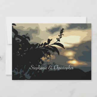 Sundown Silhouette Wedding Invitations ~ 7 x 5 invitation