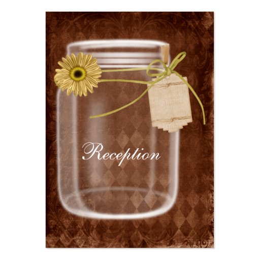 sunflowe rustic mason jar wedding Reception Business Cards