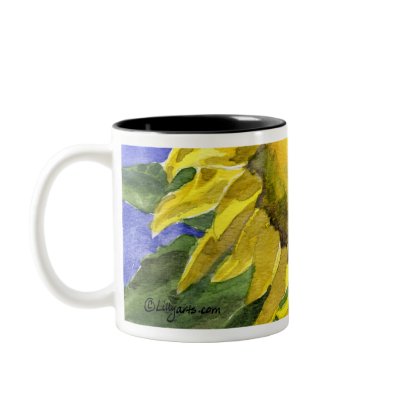 Sunflower 04 Painting Mug Watercolor Art by lillyarts