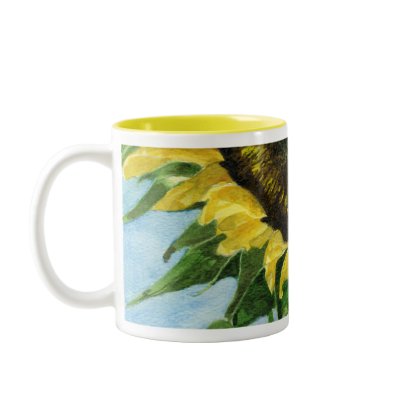 Sunflower 08b Painting Mug Watercolor Art by lillyarts