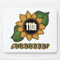 Sunflower 11th Birthday Gifts mousepads