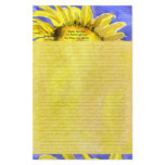 Sunflower 2 Watercolor Personalized Stationary Stationery