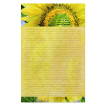 Sunflower 3 Watercolor Personalized Stationary Stationery Paper