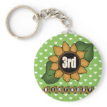 Sunflower 3rd Birthday Gifts Key Chain