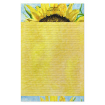 Sunflower 4 Watercolor Personalized Stationary Personalized Stationery