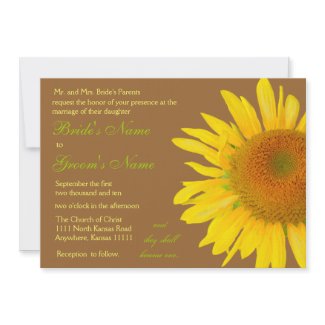 Sunflower 4 wedding invitation