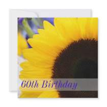 Sunflower 60th Birthday Party Invitations