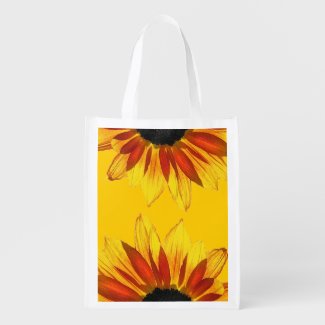 Sunflower Abstract Grocery Bags