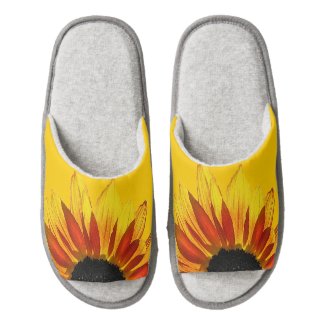Sunflower Abstract Pair of Open Toe Slippers