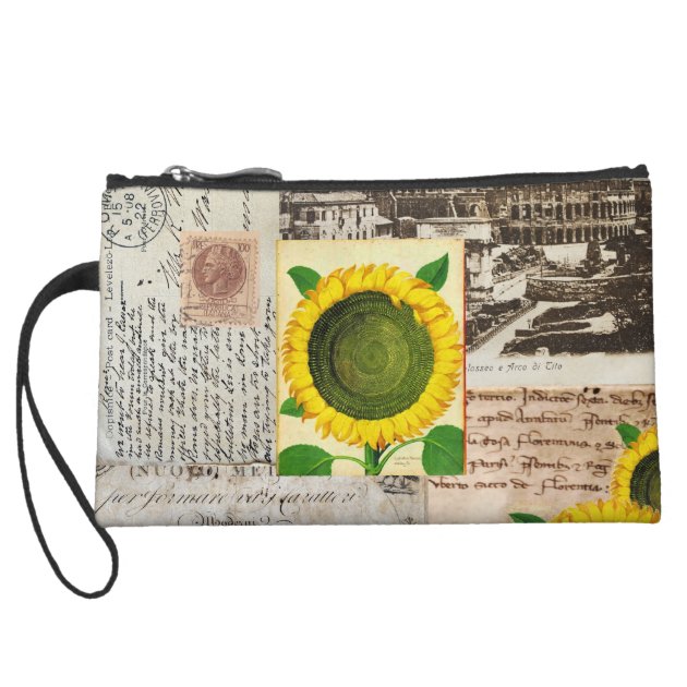 Sunflower Ancient Rome Italian Wristlet Bag