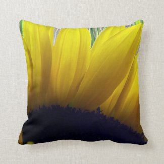 Sunflower and Bamboo Throw Pillow