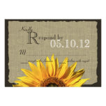 Sunflower and Burlap Response Custom Invitations